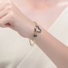 Guili 14K Gold and Black Plated Cubic Zirconia Heart Chain Bracelet - 3 of 3
