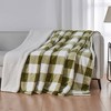 50"x60" Printed Buffalo Check Faux Shearling Throw Blanket Green - Isla Jade: Cozy Midweight, Non-Woven, OEKO-TEX Certified - 3 of 4