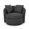 Smyrna Contemporary Upholstered Swivel Club Chair - Christopher Knight Home - 2 of 4