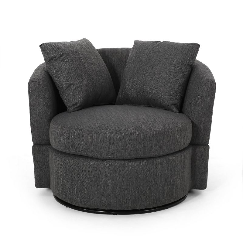 Smyrna Contemporary Upholstered Swivel Club Chair - Christopher Knight Home, 1 of 11