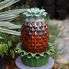 LuxenHome 17" Tabletop Ceramic Water Fountain, Pineapple Indoor and Outdoor Waterfall Fountains for Patio, Garden Decor Brown - 2 of 4