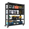 NicBex 72/78"H 5 Tier Metal Garage Shelving,Heavy Duty Storage Shelves with Pegboard and Wheel,Adjustabl Shelving Unit for Warehouses,Kitchens,Black - 2 of 4