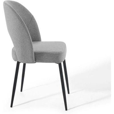 Elegant Mid-Century 33.5" Black and Light Gray Upholstered Side Chair