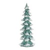 Flocked Seafoam Pine Tree with Carved Design (Set of 4) - 3 of 4