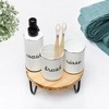 AuldHome Design Farmhouse Bathroom Accessories Set 3pc Enamelware Matching Soap Dispenser, Toothbrush Holder and Rinse Cup for Sink Vanity - 2 of 4