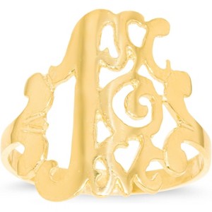 10k Yellow Gold 19mm High Polished Openwork #1 Mom Filigree Ring - 1 of 4