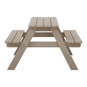 WestinTrends Malibu Outdoor Patio Kids HDPE Plastic Picnic Bench Table - 1 of 4