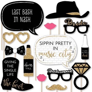 Big Dot of Happiness Nash Bash - Nashville Bachelorette Party Photo Booth Props Kit - 20 Count - 1 of 4