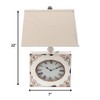 22" Distressed  Metal Bedside Lamp With Beige Shade - 3 of 4