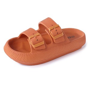 Women's Men's Cloud Slides Double Buckle Adjustable Pillow Slippers Thick Sole Cushion EVA Sandals - 1 of 4