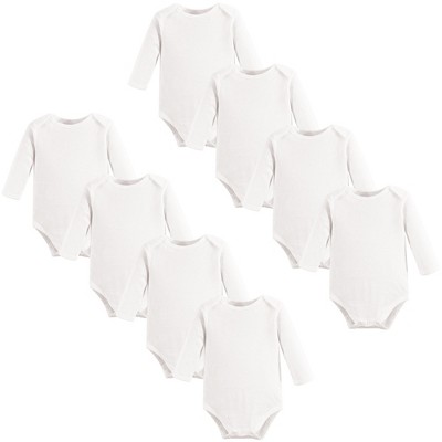 Touched by Nature Organic Cotton Long-Sleeve Bodysuits 8pk, White, 3-6 Months