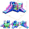 Bountech Inflatable Bounce Castle Dual Slides Jumping Bouncer w/ Climbing Wall - 2 of 4