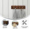 Merrick Lane 24 Inch Wall Mount Pine Wood Storage Rack with 5 Hanging Hooks, Entryway, Kitchen, Bathroom - 4 of 4