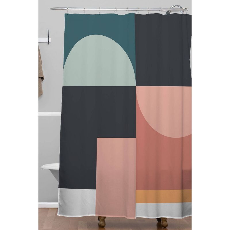 The Old Art Studio Abstract Geometric Shower Curtain Green - Deny Designs, 3 of 7