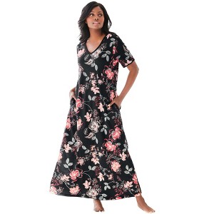 Dreams & Co. Plus Size Petite Long T-Shirt Lounger - 1 of 4