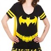 Womens Bat Costume V-Neck T-Shirt with Detachable Cape - 3 of 4