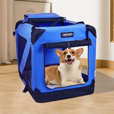 30'' Blue and Black Soft-Sided Folding Pet Crate