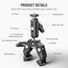 MaseiKar Super Clamp with 3" Dual Ballhead Magic Arm,Cold Shoe, 1/4" Threads,Action Camera Mount Adapter for Desk Tripod Tube Crossbar Gimbal Rods - 2 of 4