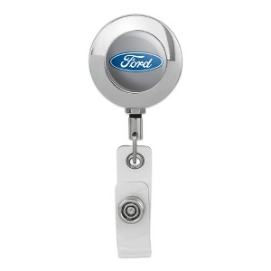 Ford Motor Company Blue Oval Logo Metal Chrome Badge ID Card Holder Clip - 1 of 3