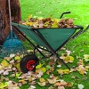 Pure Garden 80lb Capacity Collapsible Steel Wheelbarrow Green: No Assembly, Pneumatic Tire, 9.6 Volume, 31" H - 2 of 4
