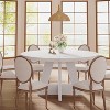 Okak Farmhouse Wood Large Round Dining Table with Cross Base,Wooden Kitchen Dinner Table for Dining Room,Breakfast Nook - 4 of 4