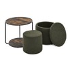 NicBex Round Linen Storage Ottoman Bench,Storage Ottoman with Combination Set Table and Drum Stool,Storage Bench for Living Room,Bedroom - 4 of 4