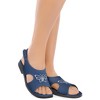 Collections Etc Embroidered Butterfly Canvas Open Toe Stretch Sandals with Adjustable Touch Closure - 4 of 4