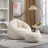 40'' Bean Bag Sofa Chair High Pressure Foam Bean Bag Chair Adult Material With Footrest - 4 of 4