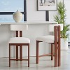 Christopher Knight Home Modern 26.5" Faux Wood Finish Upholstered Counter stools with Low Back (Set of 2) - 2 of 4