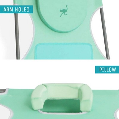 Teal Powder Coated Aluminum Outdoor Chaise Lounge with Cushions