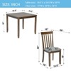 CAVINAS 34.5" Dining Table Set for 4 Square Wood Dining Table with 4 Upholstered Chairs for Kitchen - 2 of 4