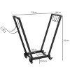 Syemin Firewood Racks and Carriers Heavy Duty Firewood Rack with Swivel Casters Wood Storage Log Organizer for Indoor Outdoor, Black, 31.1"*11.8"*32" - 4 of 4