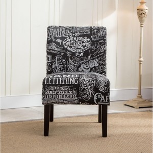 CENGHU Contemporary Accent Chair, English Letter Print Fabric Living Room Chair, Armless Chair for Living Space, Living room, Bedroom - 1 of 4