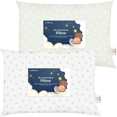 KeaBabies Toddler Pillow - Soft Organic Cotton Kids Pillows for Sleeping - Travel Pillow for Kids Age 2-5