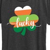 Women's - Instant Message - Lucky Striped Shamrock Short Sleeve Graphic T-Shirt - 2 of 4