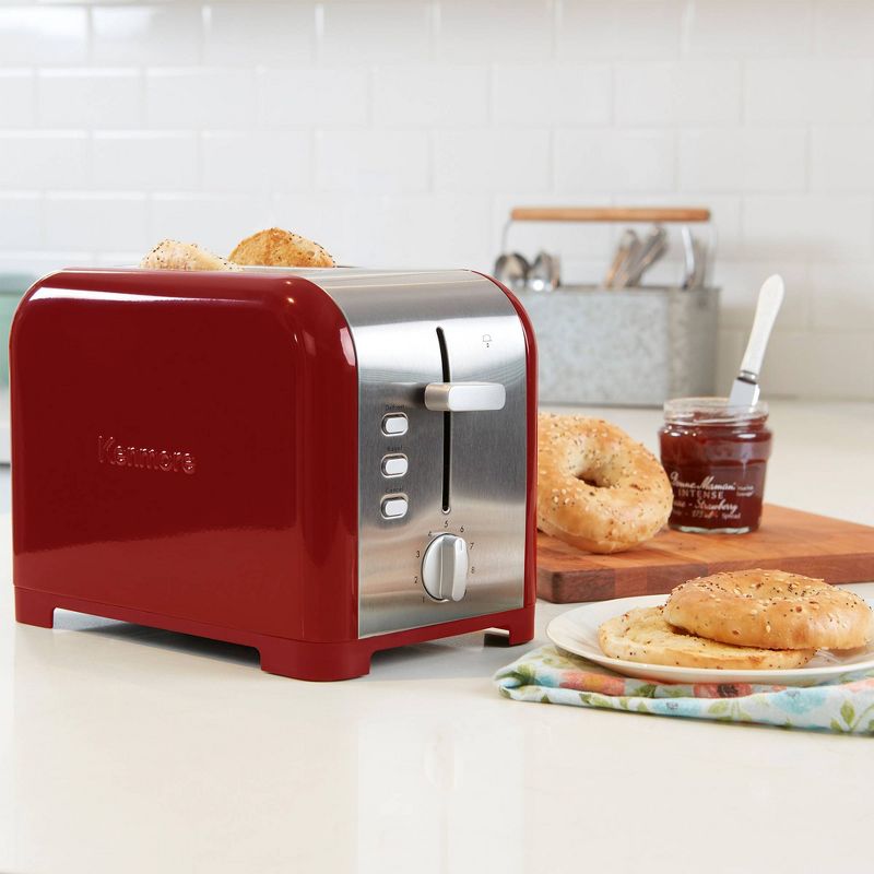Kenmore 2-Slice Toaster, Wide Slot, Bagel/Defrost - Red Stainless Steel, 3 of 6