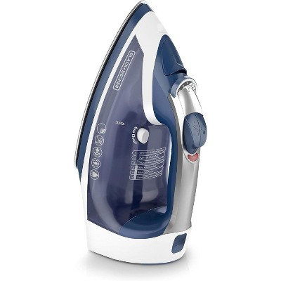 Navy Stainless Steel Steam Iron with Retractable Cord