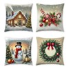 Super Soft Polyester Fabric Christmas Pillow Covers 18x18 inch Set of 4, Holiday Winter Tree - 3 of 3