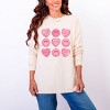 S.W.Smiley Sweethearts Chart Distressed - Women's Garment Dyed Long Sleeve Graphic T-Shirt - 3 of 4