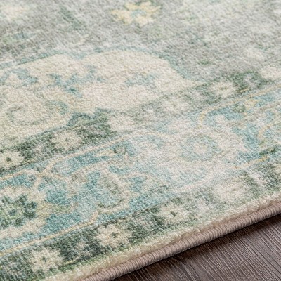 Heiereind Sage and Gray Hand-Knotted Oval Area Rug