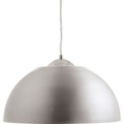 Satin Aluminum Dome LED Pendant Light with Painted Silver Interior