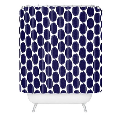 Natalie Baca Ikat Ovals Shower Curtain Blue - Deny Designs