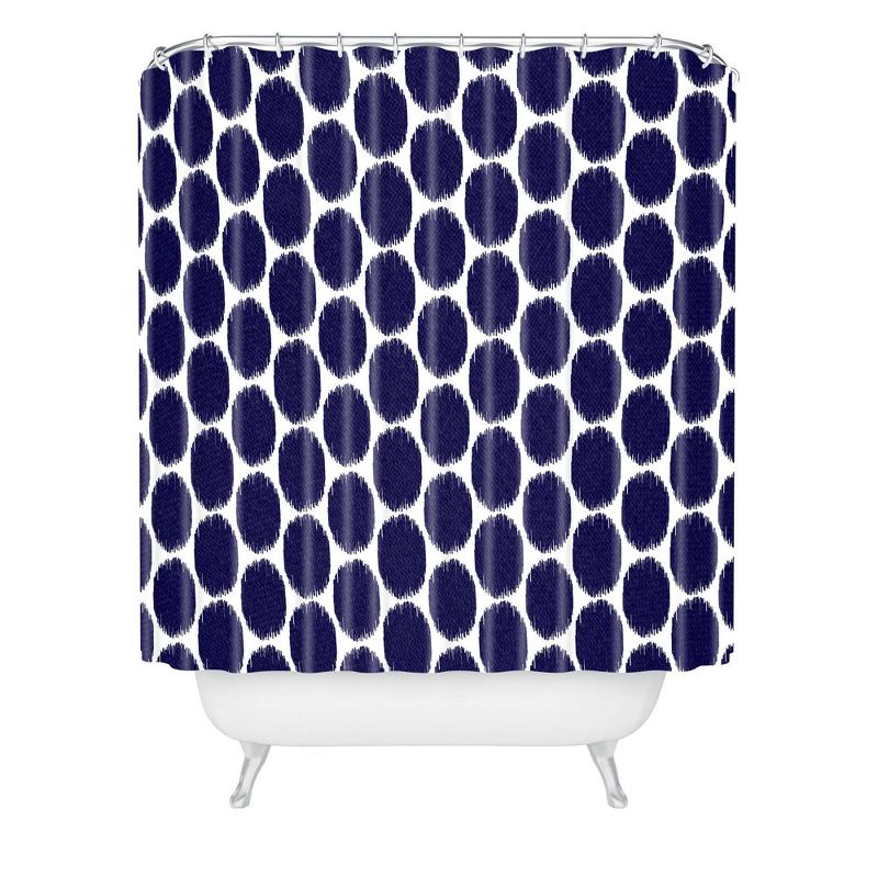 Natalie Baca Ikat Ovals Shower Curtain Blue - Deny Designs, 1 of 7