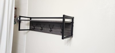 Woodbury Wall Shelf With Cubbies And Hooks Woodgrain - Riverridge Home :  Target