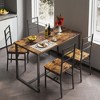KTMBDW Dining Table Set for 4, 5-Piece Farmhouse Dining Set with 4 Chairs, Mid-Century Modern Dining Table Set for Kitchen, Dining Room - 3 of 4