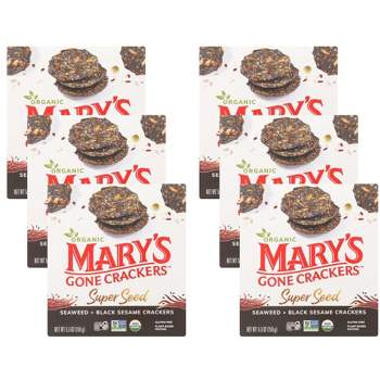 Mary's Gone Crackers Super Seed Seaweed & Black Sesame Crackers - Case of 6/5.5 oz