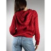 Jess by Meiko Women's Oversized Dropped Shoulder Cable Knit Hooded Sweater - 3 of 4