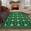 Christmas Runner Rug, Non-Slip Washable Indoor Carpet with Tree and Snowflake Pattern, Stain Resistant Kitchen Floor Mat for Hallway - 4 of 4