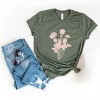 S.W.Smiley Pink Flower Silohuette - Women's Short Sleeve Graphic T-Shirt - 2 of 4