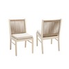 Ridstar Modern 2-Piece Set Armless Wooden Dining Chairs with Rosewood Frame & Braided Cord-Beige - 2 of 4
